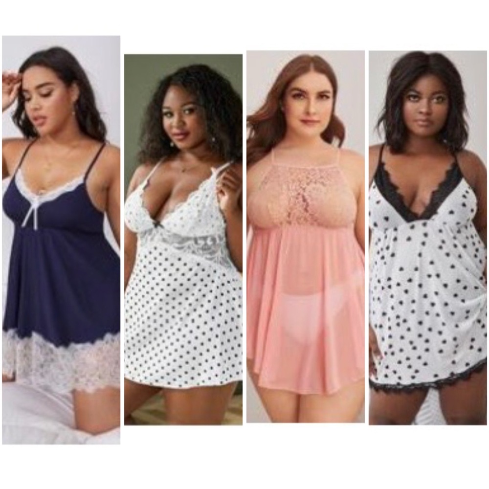 SHEIN lot of 4 Babydoll Nightgowns